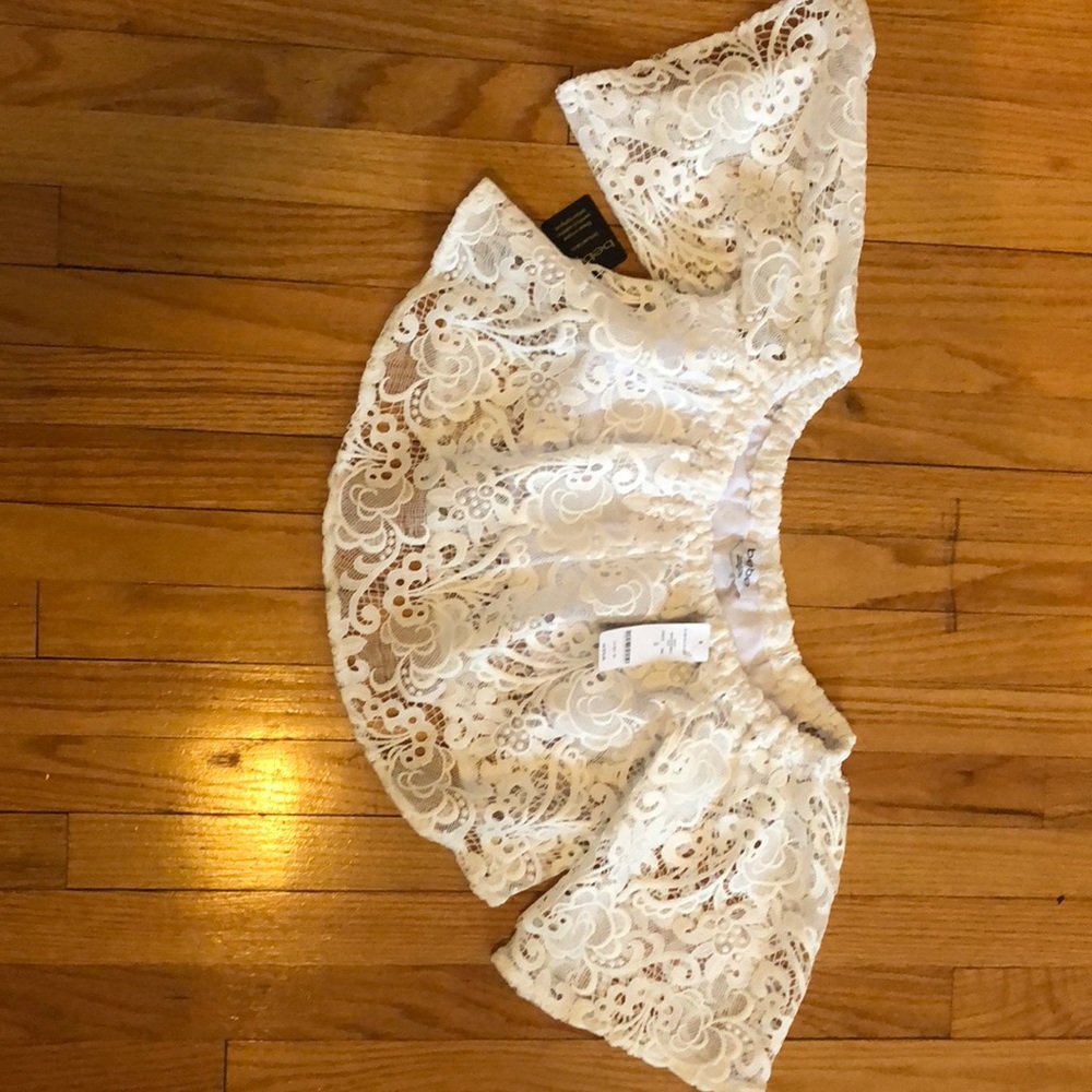 White Lace Crop Top